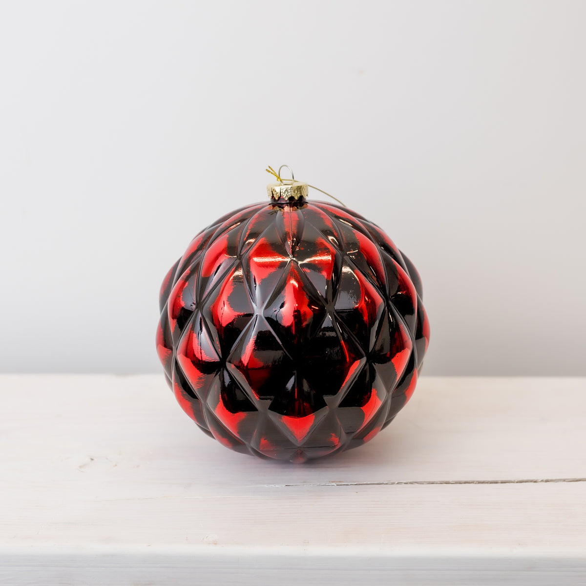 6" Burgundy Black Shatterproof Ornament