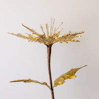 22" Glitter Gold Champagne Poinsettia Pick