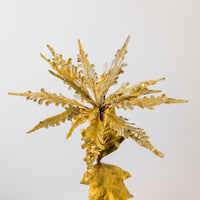 22" Glitter Gold Champagne Poinsettia Pick
