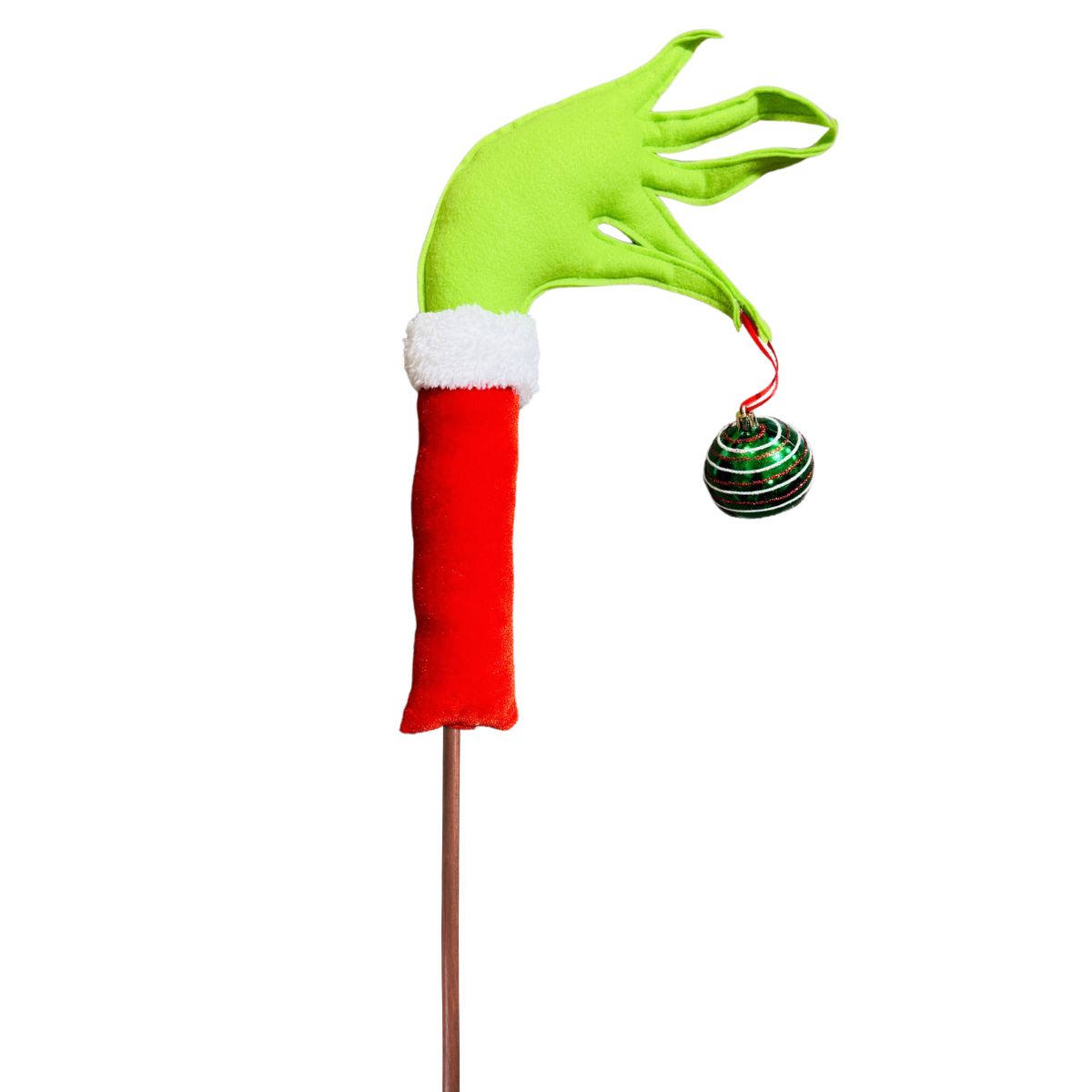 14" Red/Green Grinch Hand with Ball