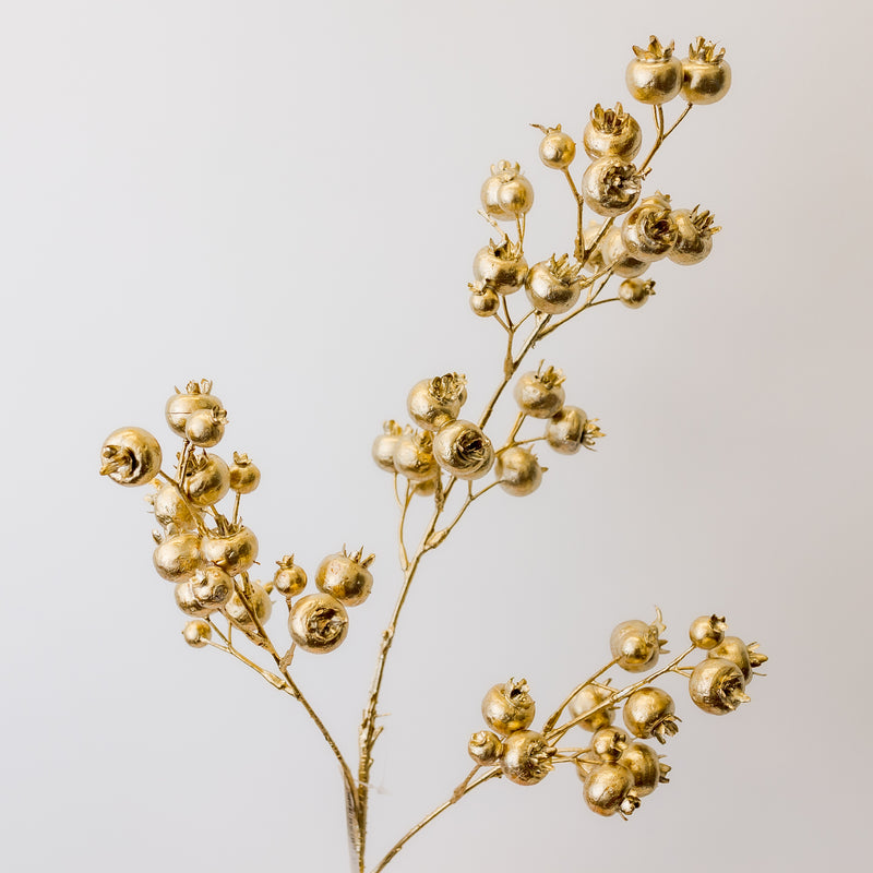 28" Gold Berry Spray