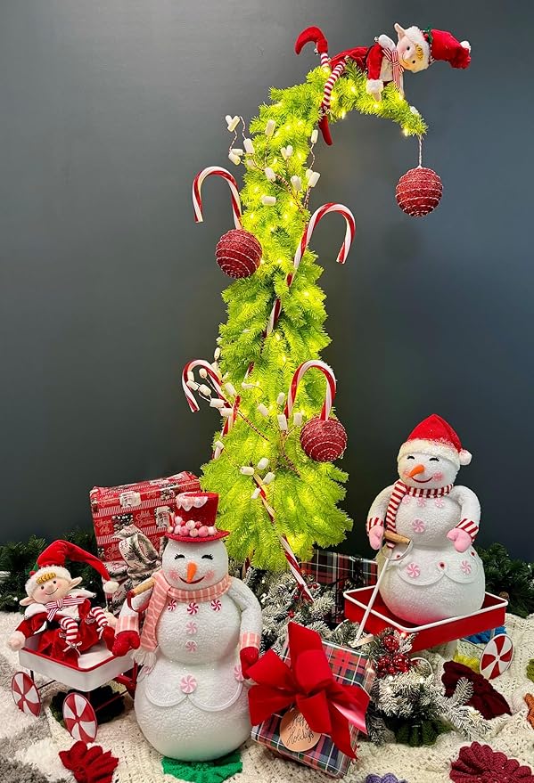 5' Grinch Tree with Light Green LED