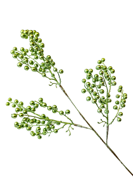 26" Green Metallic Berry Spray (CLR)