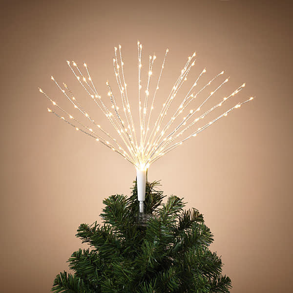 Prelit Starburst Tree Topper Clear