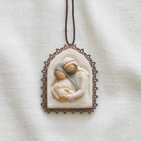 Holy Family Ornament with Metal Edge