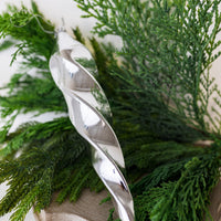 12" Silver Spiral Finial Glass Ornament (CLR)