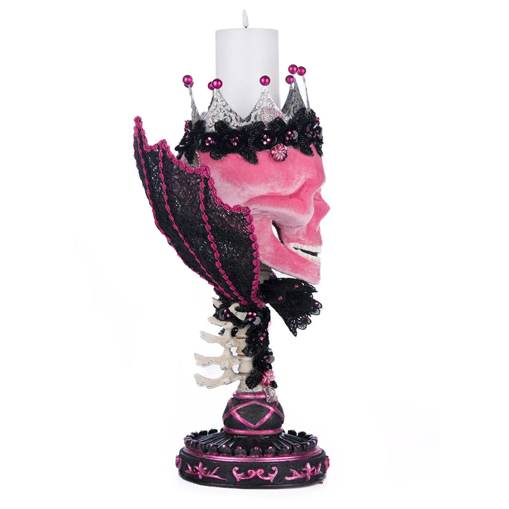 Candleholder Skull Pink Passion