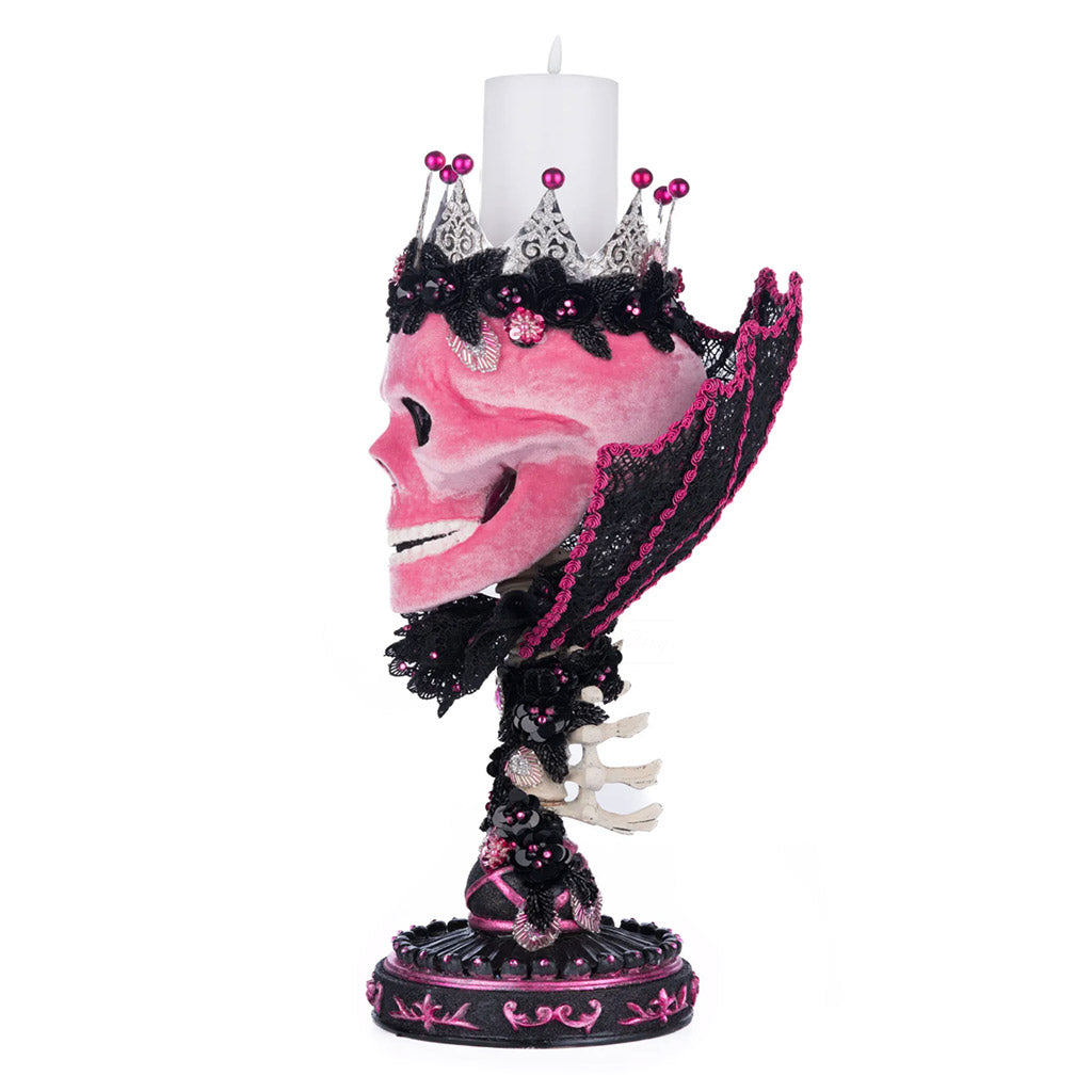 Candleholder Skull Pink Passion