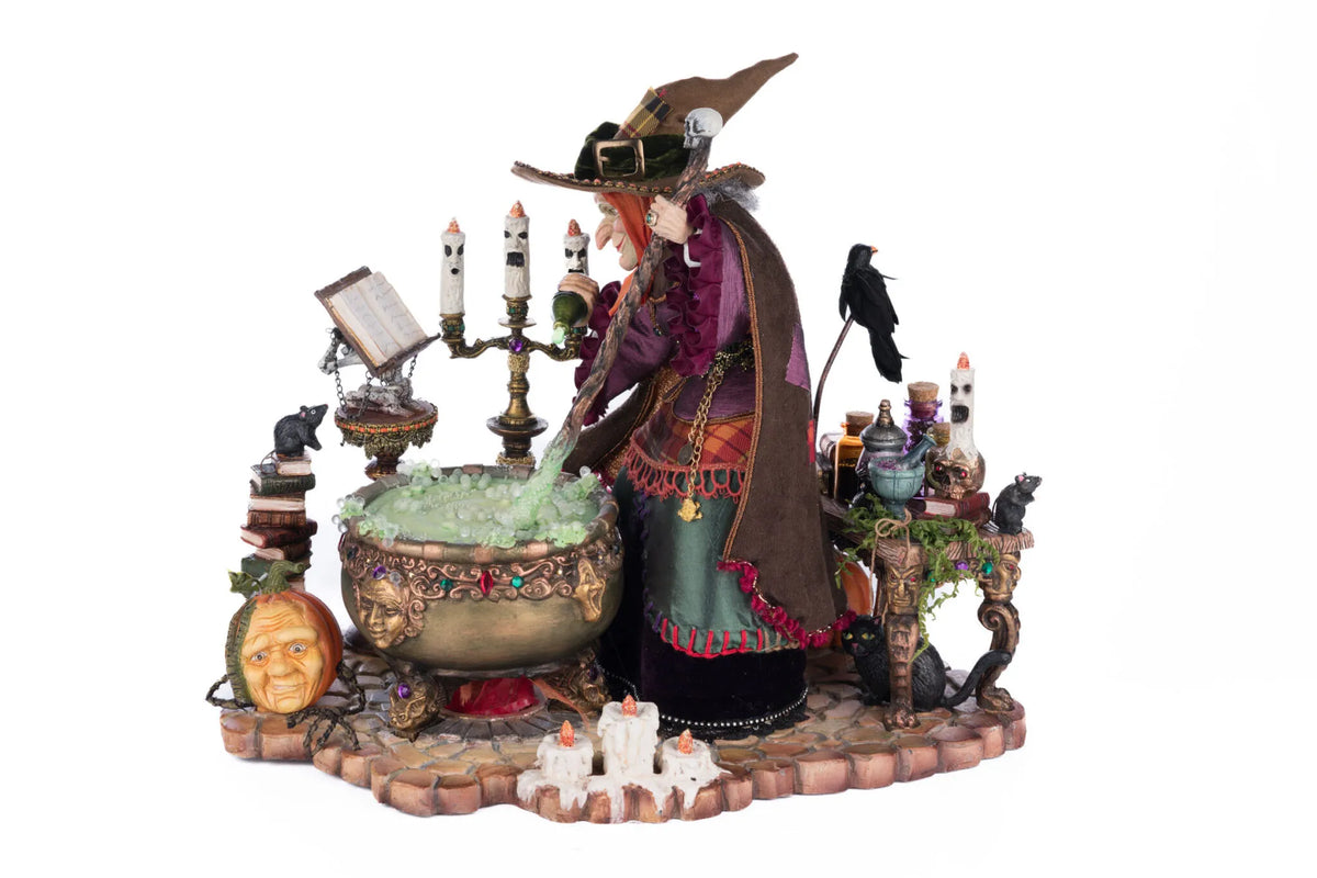 Witch In Potion Room 360 Halloween Figurine