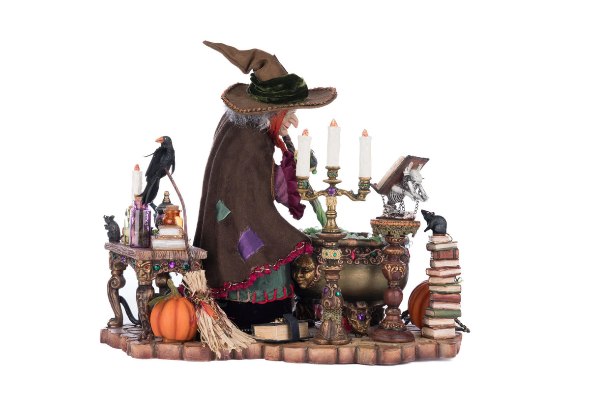 Witch In Potion Room 360 Halloween Figurine