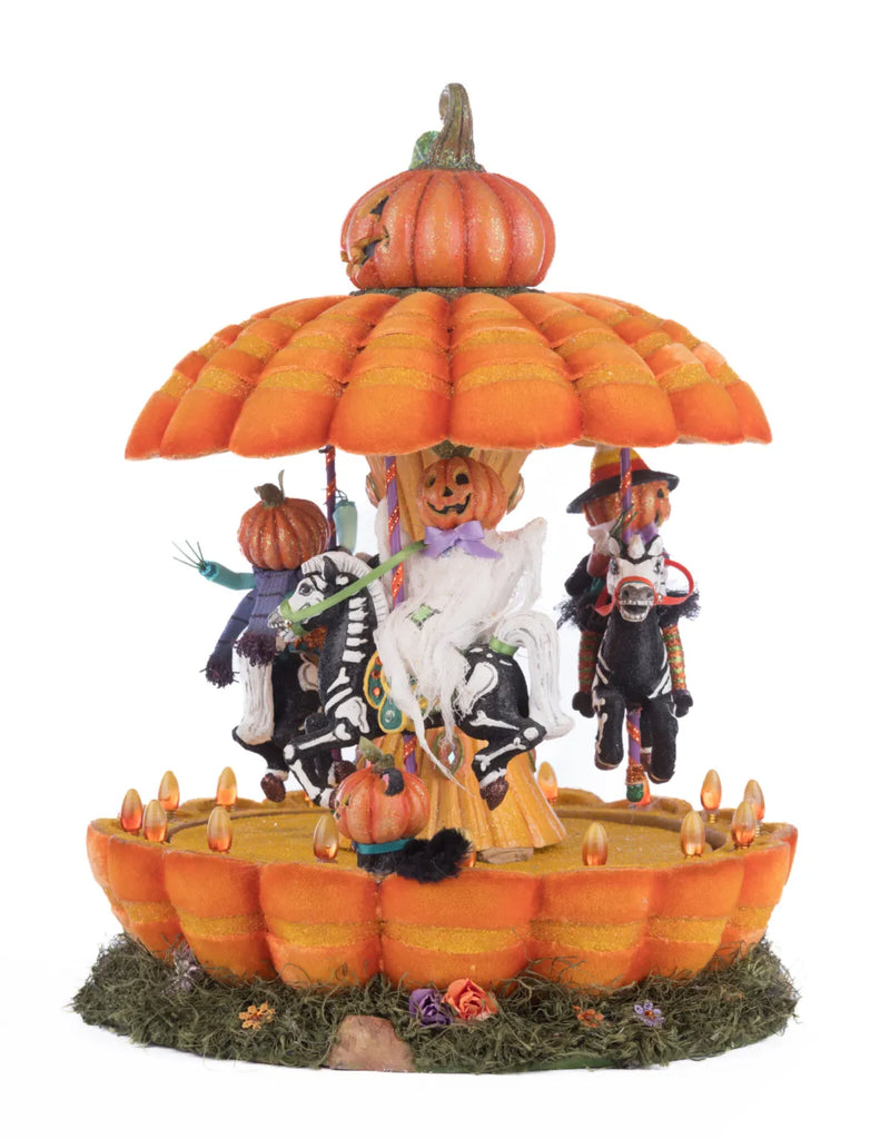 Pumpkin Carousel Halloween Figurine