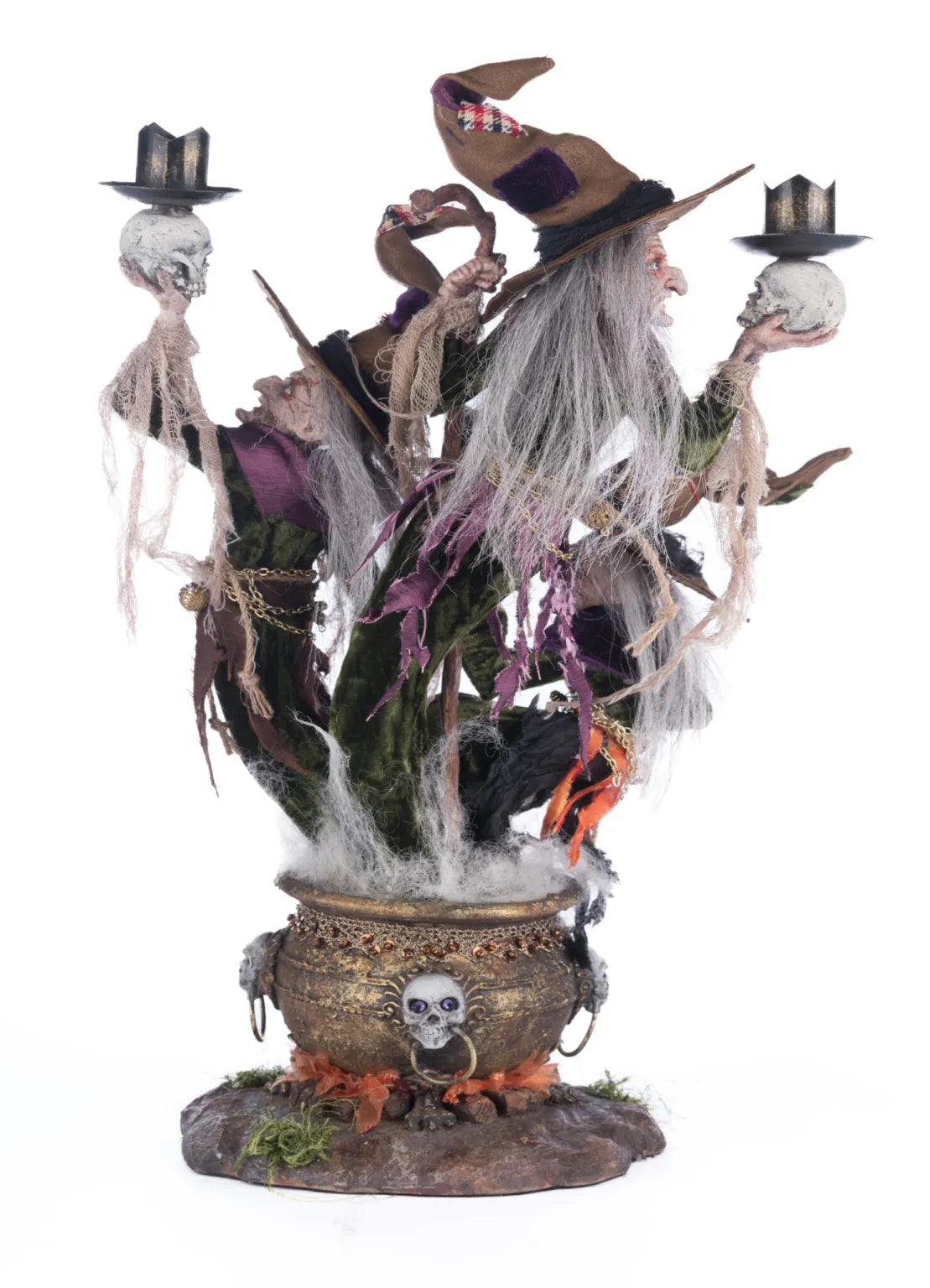 Candleholder Broomstick Acres Witches Halloween Figurine