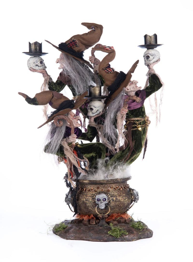 Candleholder Broomstick Acres Witches Halloween Figurine