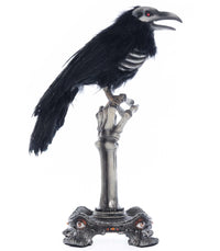 Crow On Skeleton Hand Perch - Katherine's Collection