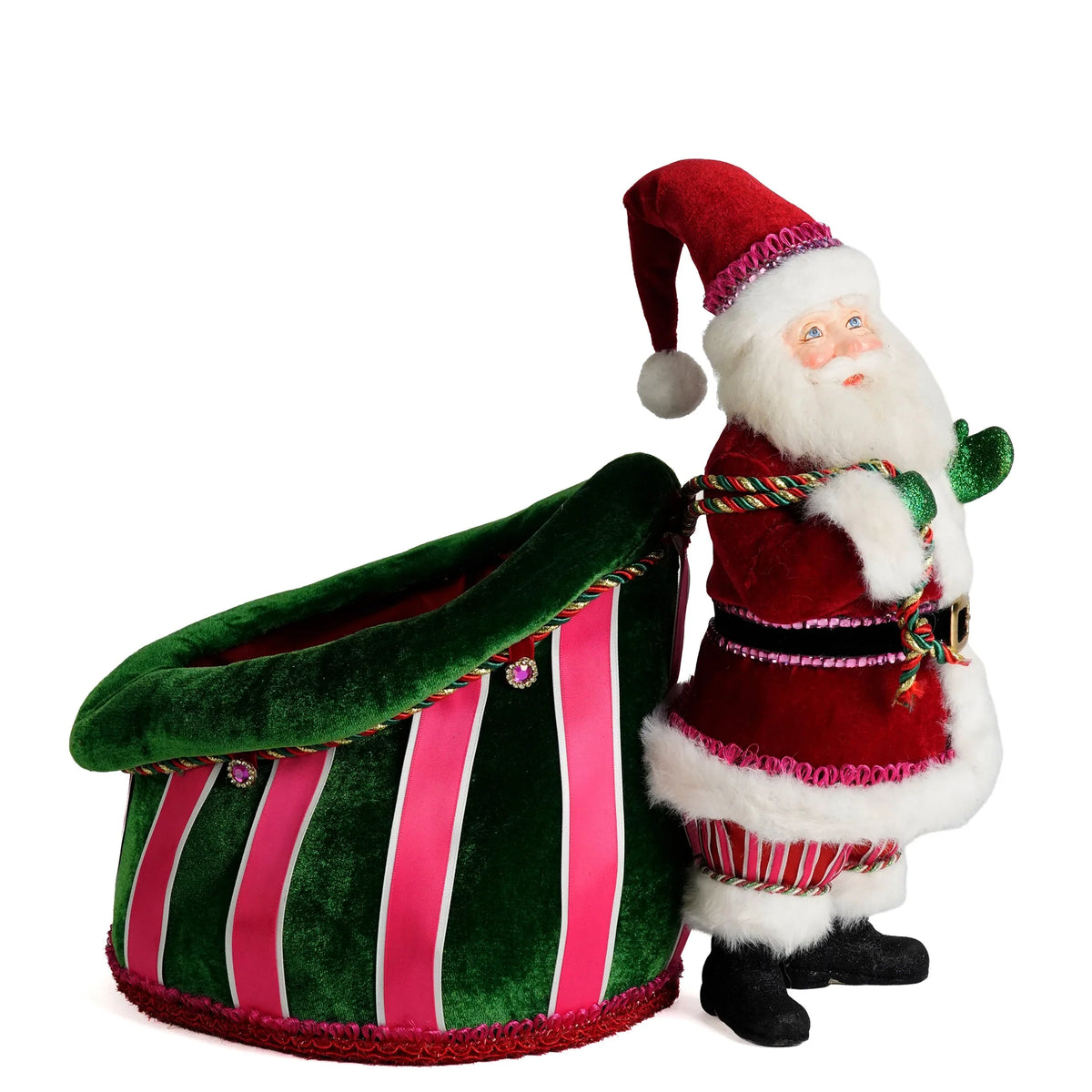 Papa Noel and Bag Candy Holder- Katherine's Collection