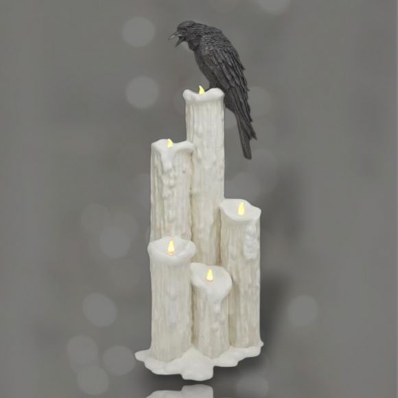 31" LED Crow Candle Centerpiece