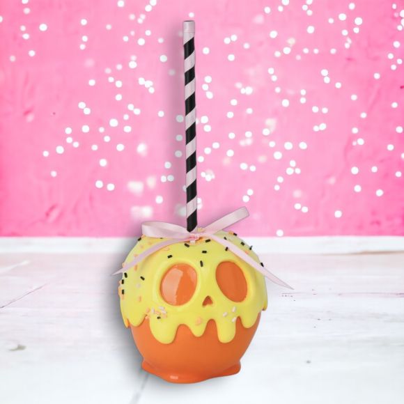 9" Halloween Green Orange Candy Apple