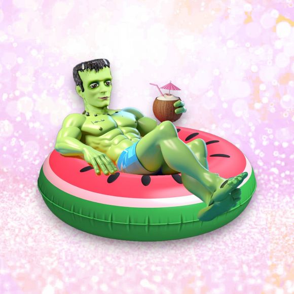 12" Frankenstein Summer Monster in Pool Float