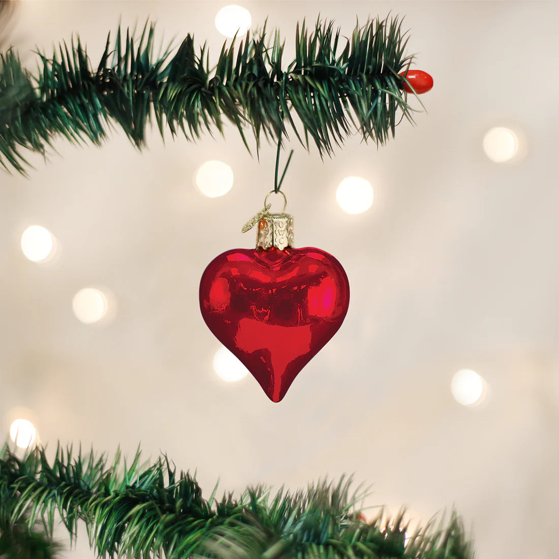 Shiny Red Heart - Old World Christmas Ornament