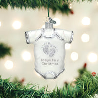 Baby Onesie White - Old World Christmas Ornament