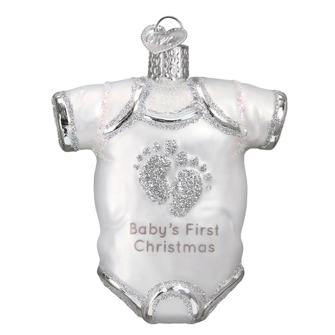 Baby Onesie White - Old World Christmas Ornament