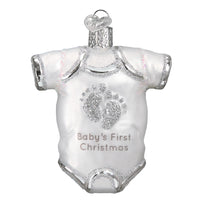 Baby Onesie White - Old World Christmas Ornament