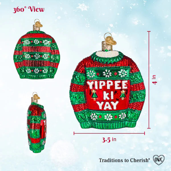 Yippee Ki Yay Sweater Ornament