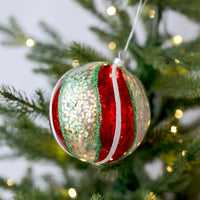 5" Swirl Peppermint Glass Ornament, Assorted