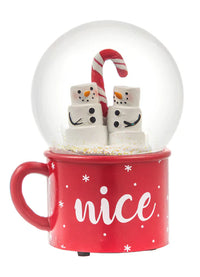 Marshmallow Snowman Waterglobe with Nice Mug (CLR)