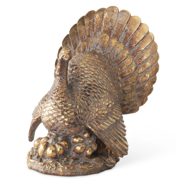 11.5" Resin Antique Gold Turkey