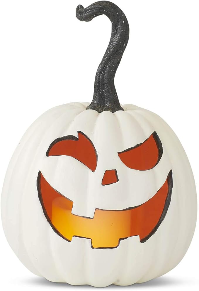 Jack O Lantern White with LED Medium