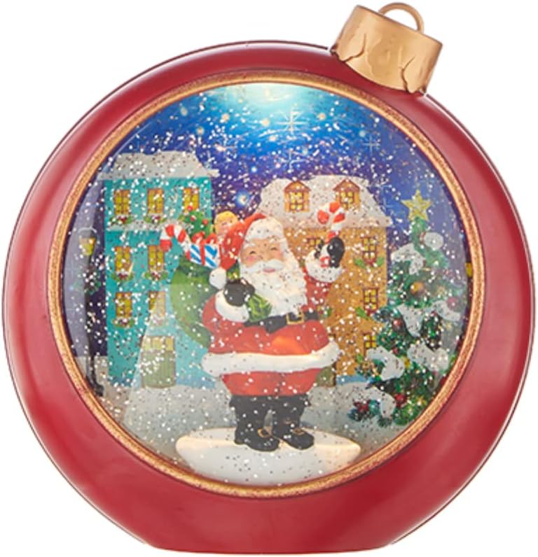 Santa in Ball Ornament Christmas Waterglobe