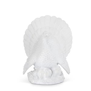 13" Glossy White Resin Turkey