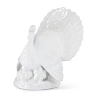 13" Glossy White Resin Turkey