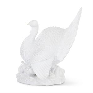 13" Glossy White Resin Turkey