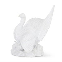 13" Glossy White Resin Turkey