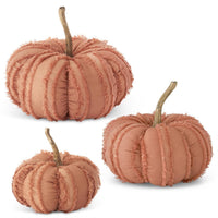 9.5" Orange Fringe Pumpkin