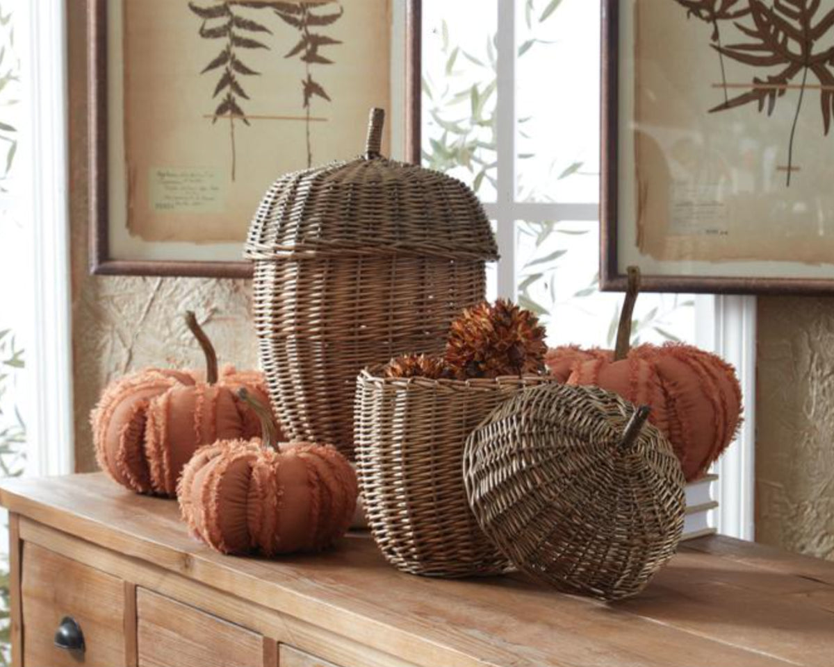 7" Orange Fringe Pumpkin
