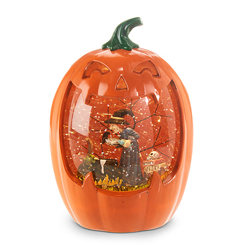 9" Pumpkin Brewing Witch Waterglobe