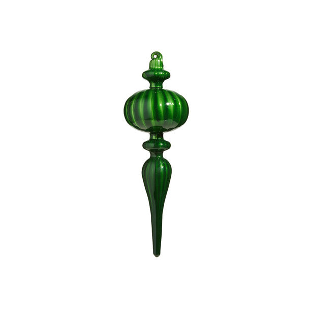 10" Finial Glass Blown Ornament Assorted