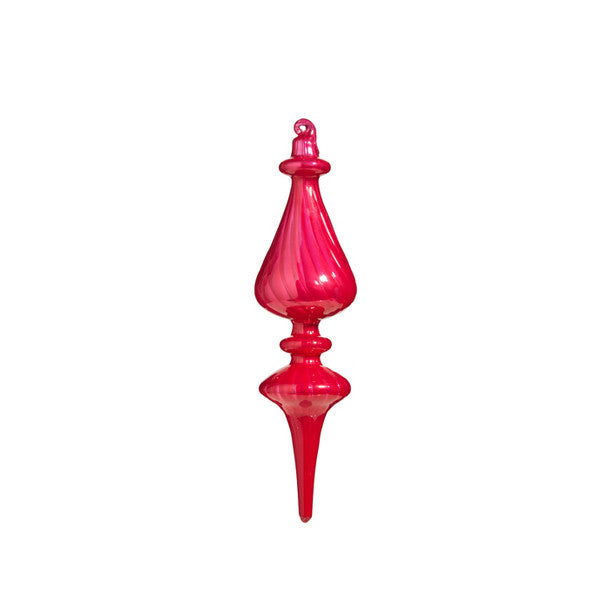 10" Blown Glass Finial Ornament Assorted