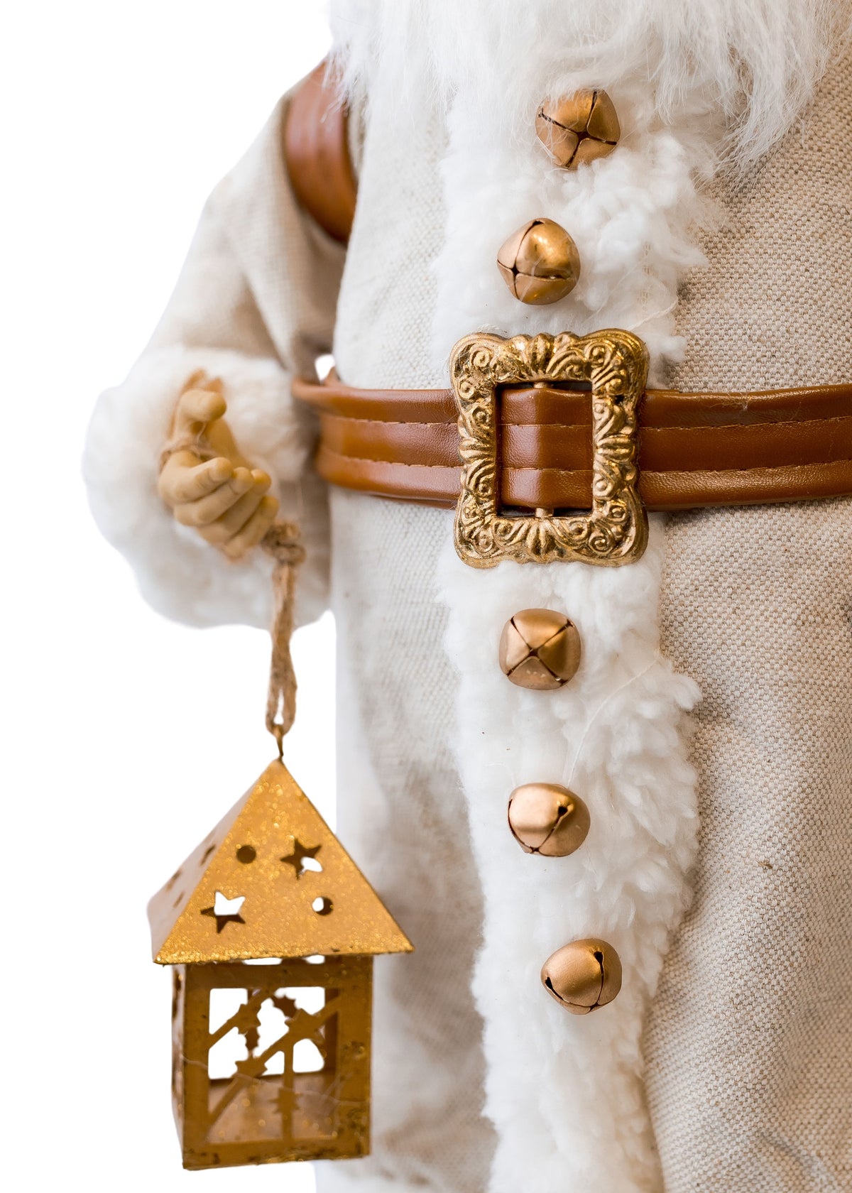 18" Vintage Farmhouse Santa with Hood and Lantern (CLR)