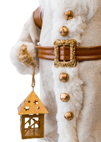 18" Vintage Farmhouse Santa with Hood and Lantern (CLR)