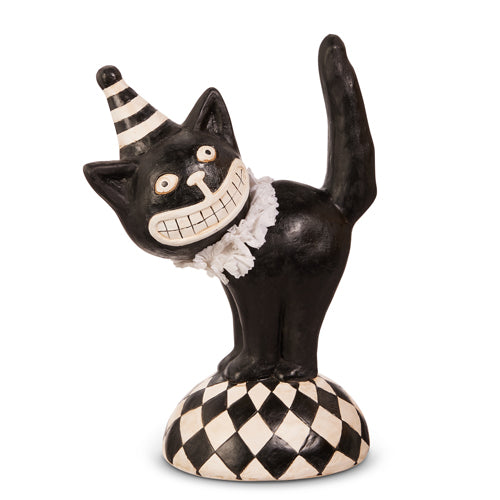 14" Retro Black Cat Halloween Decor