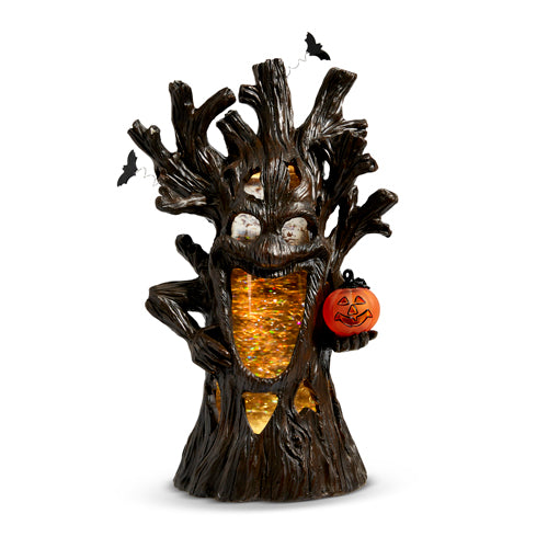 13" Lighted Swirling Glitter Haunted Tree