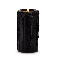 6" Prelit Black Drip Candle