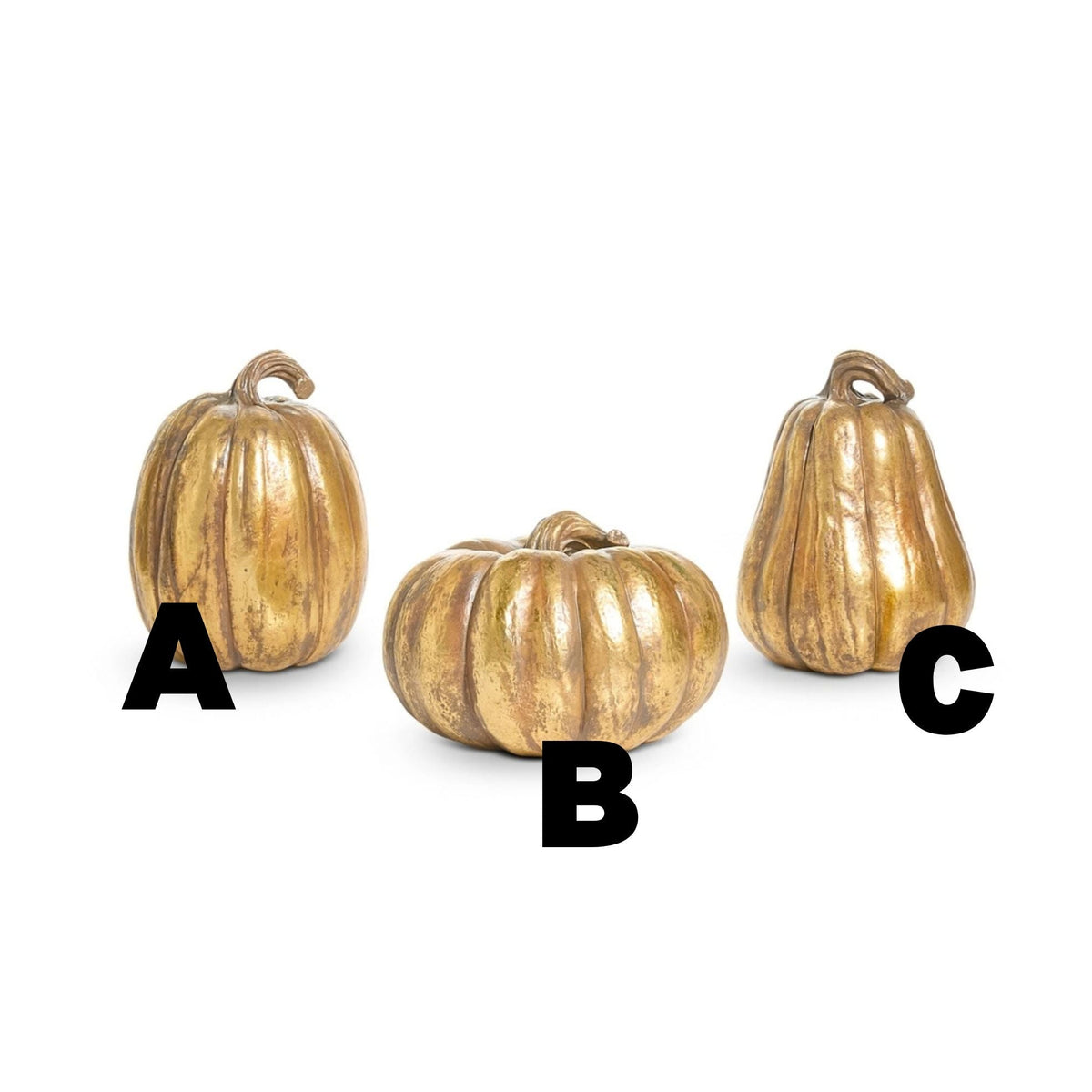 9" Resin Gold Pumpkin -Assorted