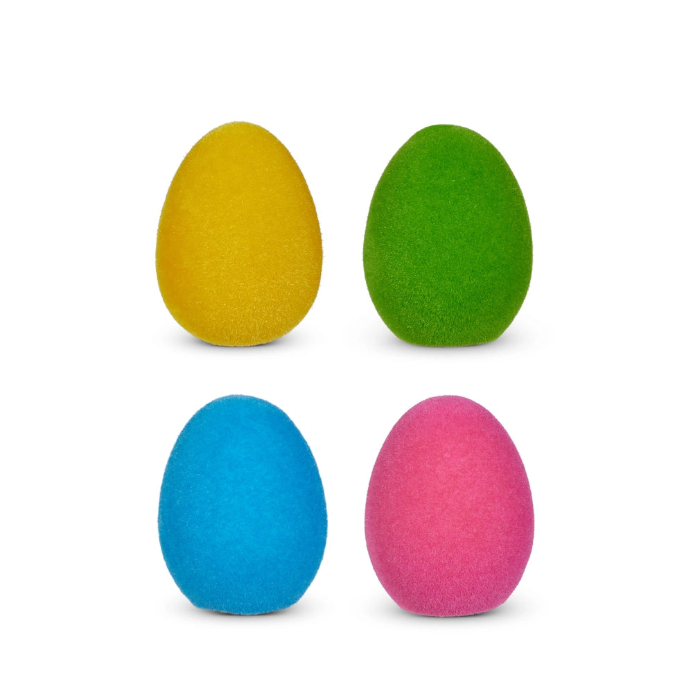 5.5" Bright Flocked Egg, Assorted