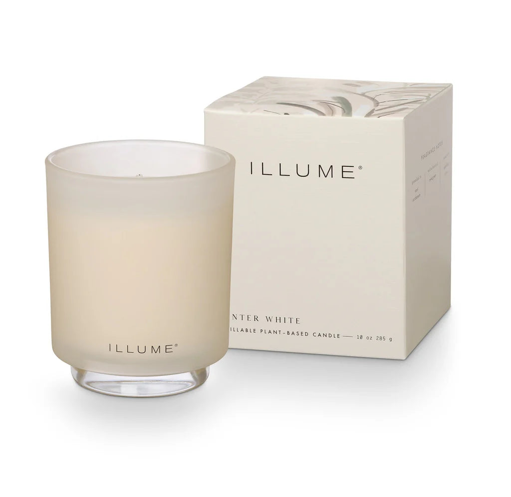 Winter White Refillable Boxed Glass Candle