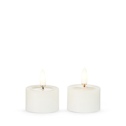 1.75" Raz, Ivory Tealights With Melted Top Set of 2